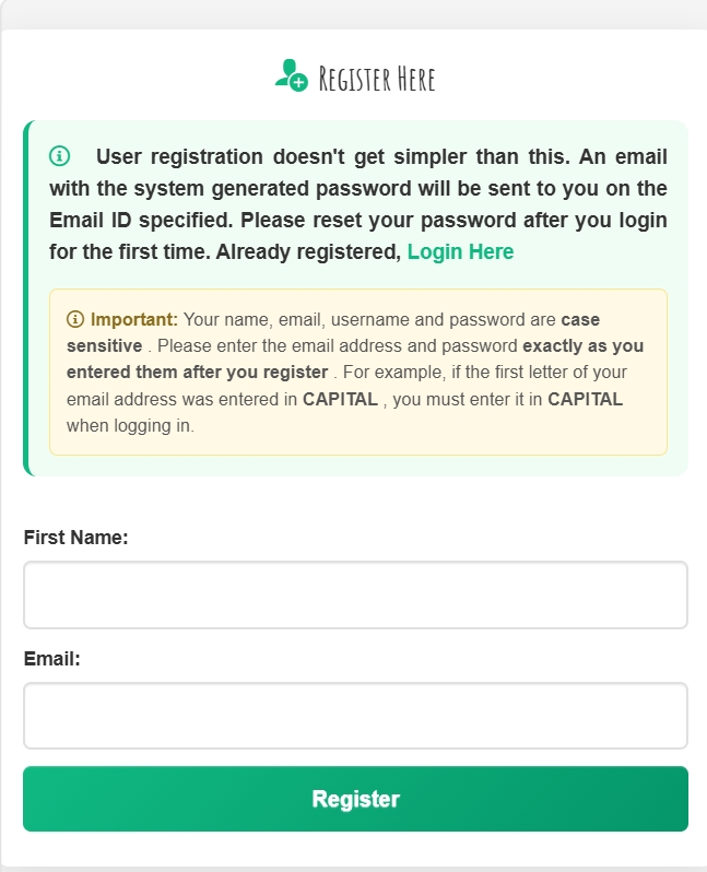 Registration Help